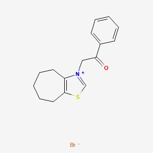 molecular formula C16H18BrNOS B1433167 3-(2-oxo-2-phenylethyl)-4H,5H,6H,7H,8H-cyclohepta[d][1,3]thiazol-3-ium bromide CAS No. 1485418-60-7