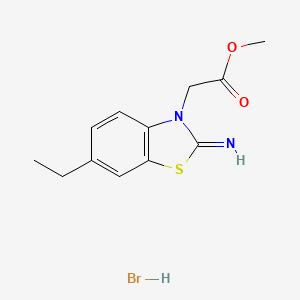 molecular formula C12H15BrN2O2S B1433173 methyl 2-(6-ethyl-2-iminobenzo[d]thiazol-3(2H)-yl)acetate hydrobromide CAS No. 1949816-45-8