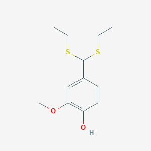 molecular formula C12H18O2S2 B14331749 Bis(ethylthio)methyl-2-methoxyphenol CAS No. 100520-59-0