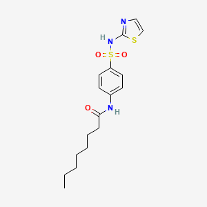 molecular formula C17H23N3O3S2 B14331773 Octanamide, N-[4-[(2-thiazolylamino)sulfonyl]phenyl]- CAS No. 109817-23-4