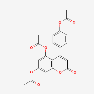 molecular formula C21H16O8 B14331783 4-[4-(Acetyloxy)phenyl]-2-oxo-2H-1-benzopyran-5,7-diyl diacetate CAS No. 97746-21-9