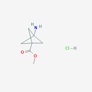 molecular formula C7H12ClNO2 B1433182 Methyl 3-aminobicyclo[1.1.1]pentane-1-carboxylate hydrochloride CAS No. 676371-65-6
