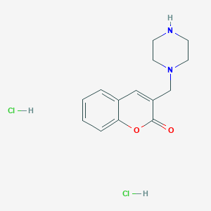molecular formula C14H18Cl2N2O2 B1433186 3-(piperazin-1-ylmethyl)-2H-chromen-2-one dihydrochloride CAS No. 1426290-74-5