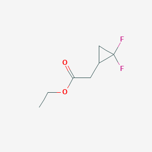 molecular formula C7H10F2O2 B1433188 Ethyl 2-(2,2-difluorocyclopropyl)acetate CAS No. 1393553-89-3