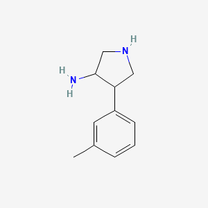 molecular formula C11H16N2 B1433191 4-(m-Tolyl)pyrrolidin-3-amine CAS No. 1782577-70-1