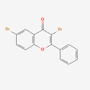 molecular formula C15H8Br2O2 B14331926 3,6-Dibromo-2-phenyl-4H-1-benzopyran-4-one CAS No. 107917-81-7
