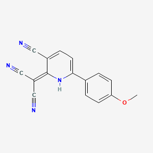 molecular formula C16H10N4O B14331944 Propanedinitrile, [3-cyano-6-(4-methoxyphenyl)-2(1H)-pyridinylidene]- CAS No. 110954-05-7