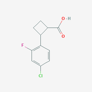 molecular formula C11H10ClFO2 B1433196 2-(4-Chloro-2-fluorophenyl)cyclobutane-1-carboxylic acid CAS No. 1511861-89-4