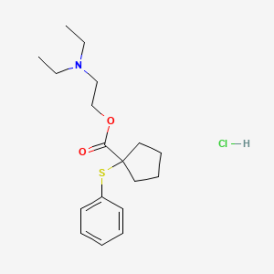 molecular formula C18H28ClNO2S B14332040 Cyclopentanecarboxylic acid, 1-(phenylthio)-, 2-(diethylamino)ethyl ester, hydrochloride CAS No. 101330-08-9