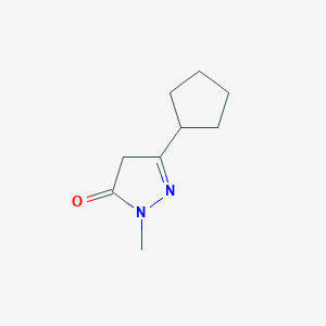 molecular formula C9H14N2O B1433205 3-cyclopentyl-1-methyl-4,5-dihydro-1H-pyrazol-5-one CAS No. 1565403-78-2