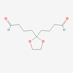 molecular formula C11H18O4 B14332108 1,3-Dioxolane-2,2-dibutanal CAS No. 108224-85-7