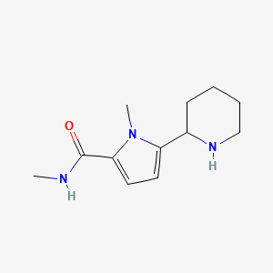 molecular formula C12H19N3O B1433215 N,1-dimethyl-5-(piperidin-2-yl)-1H-pyrrole-2-carboxamide CAS No. 1803590-44-4