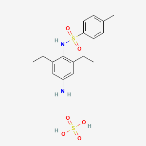 molecular formula C17H24N2O6S2 B14332401 N-(4-amino-2,6-diethylphenyl)-4-methylbenzenesulfonamide;sulfuric acid CAS No. 108451-28-1