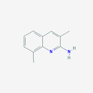 molecular formula C11H12N2 B143325 2-Amino-3,8-dimethylquinoline CAS No. 137110-41-9