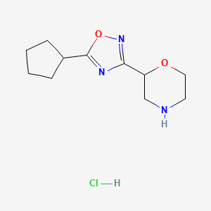2-(5-Cyclopentyl-1,2,4-oxadiazol-3-yl)morpholine hydrochloride
