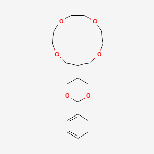 molecular formula C19H28O6 B14332559 1,4,7,10-Tetraoxacyclotridecane, 12-(2-phenyl-1,3-dioxan-5-yl)- CAS No. 109773-60-6