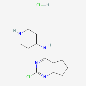 2-Chloro-N-(piperidin-4-yl)-6,7-dihydro-5H-cyclopenta[d]pyrimidin-4-amine hydrochloride