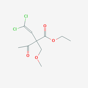 molecular formula C10H14Cl2O4 B14332563 Ethyl 2-acetyl-4,4-dichloro-2-(methoxymethyl)but-3-enoate CAS No. 105442-54-4