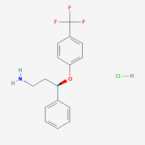 molecular formula C16H17ClF3NO B143326 (R)-3-Phenyl-3-(4-trifluoromethyl-phenoxy)-propylamine hydrochloride CAS No. 138614-32-1