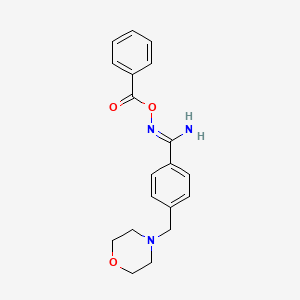 molecular formula C19H21N3O3 B1433261 N-(Benzoyloxy)-4-(morpholin-4-ylmethyl)-benzenecarboximidamide CAS No. 1255147-66-0