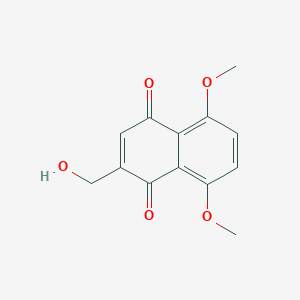 molecular formula C13H12O5 B14332620 1,4-Naphthalenedione, 2-(hydroxymethyl)-5,8-dimethoxy- CAS No. 103547-37-1