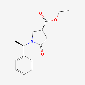 molecular formula C15H19NO3 B1433268 Ethyl (1R, 3R)-5-oxo-1-(1-phenylethyl)pyrrolidine-3-carboxylate CAS No. 190957-31-4