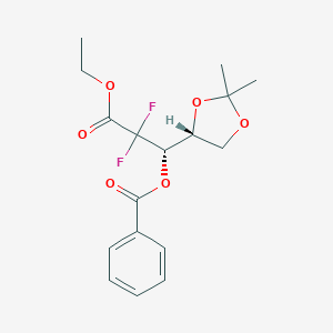 molecular formula C17H20F2O6 B143327 2-Deoxy-2,2-difluoro-4,5-O-isopropylidene-D-threo-pentonic Acid Ethyl Ester Benzoate CAS No. 143234-92-8