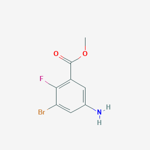 molecular formula C8H7BrFNO2 B1433294 Methyl 5-amino-3-bromo-2-fluorobenzoate CAS No. 1803581-88-5
