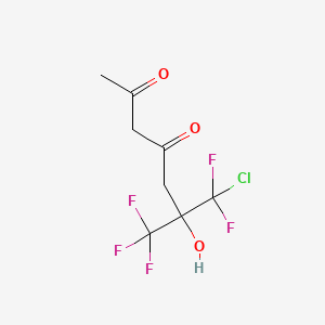 molecular formula C8H8ClF5O3 B14332940 7-Chloro-7,7-difluoro-6-trifluoromethylheptan-2,4-dion-6-ol CAS No. 101517-11-7