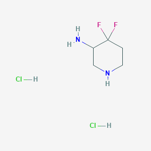 molecular formula C5H12Cl2F2N2 B1433300 4,4-Difluoropiperidin-3-amine dihydrochloride CAS No. 1803571-07-4