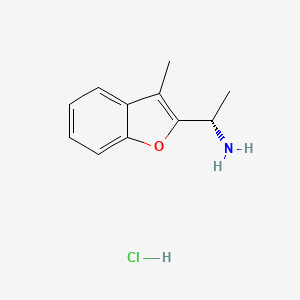 molecular formula C11H14ClNO B1433307 (1S)-1-(3-methyl-1-benzofuran-2-yl)ethan-1-amine hydrochloride CAS No. 1807937-58-1
