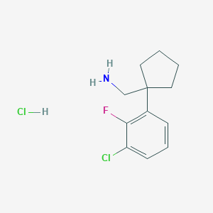 molecular formula C12H16Cl2FN B1433308 1-(3-Chloro-2-fluorophenyl)cyclopentanemethanamine Hydrochloride CAS No. 1798696-90-8