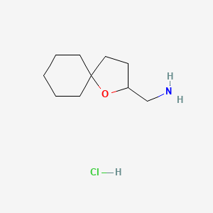 molecular formula C10H20ClNO B1433309 1-oxaspiro[4.5]decan-2-ylmethanamine hydrochloride CAS No. 1795330-56-1