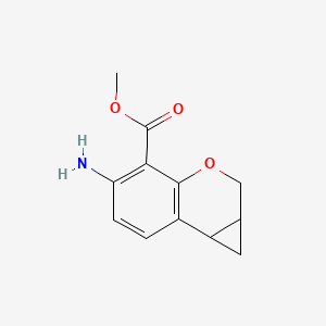 molecular formula C12H13NO3 B1433315 Methyl 5-amino-1,1a,2,7b-tetrahydrocyclopropa[c]chromene-4-carboxylate CAS No. 1412976-18-1