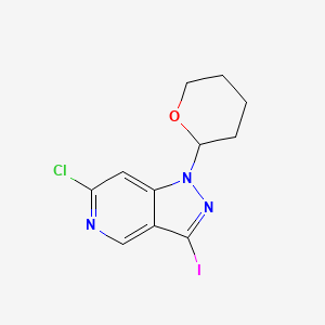 molecular formula C11H11ClIN3O B1433319 6-chloro-3-iodo-1-tetrahydropyran-2-yl-pyrazolo[4,3-c]pyridine CAS No. 1416714-59-4