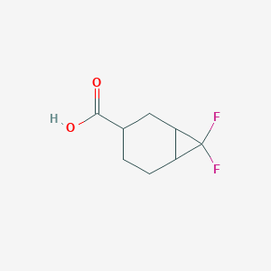molecular formula C8H10F2O2 B1433328 7,7-二氟双环[4.1.0]庚烷-3-羧酸 CAS No. 1909327-73-6