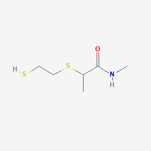 molecular formula C6H13NOS2 B14333558 N-Methyl-2-[(2-sulfanylethyl)sulfanyl]propanamide CAS No. 106140-28-7