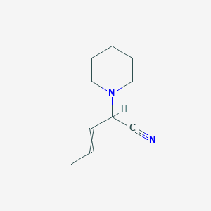 molecular formula C10H16N2 B14333587 2-(Piperidin-1-yl)pent-3-enenitrile CAS No. 101132-11-0