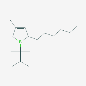 molecular formula C17H33B B14333712 1-(2,3-Dimethylbutan-2-yl)-2-hexyl-4-methyl-2,5-dihydro-1H-borole CAS No. 111525-15-6
