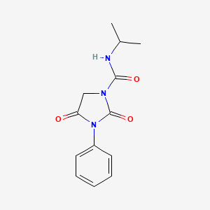 molecular formula C13H15N3O3 B14333726 2,4-Dioxo-3-phenyl-N-(propan-2-yl)imidazolidine-1-carboxamide CAS No. 104700-58-5