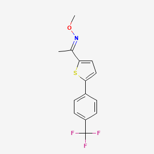 molecular formula C14H12F3NOS B1433376 Methoxy(1-{5-[4-(trifluoromethyl)phenyl]thiophen-2-yl}ethylidene)amine CAS No. 1807885-17-1