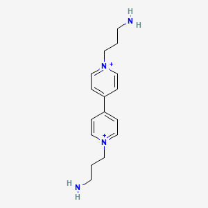 molecular formula C16H24N4+2 B14333772 3-[4-[1-(3-Aminopropyl)pyridin-1-ium-4-yl]pyridin-1-ium-1-yl]propan-1-amine CAS No. 110847-64-8