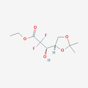 molecular formula C10H16F2O5 B143338 2-Deoxy-2,2-difluoro-4,5-O-isopropylidene-D-threo-pentonic Acid Ethyl Ester CAS No. 95058-93-8