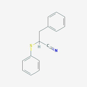 molecular formula C15H13NS B14333862 3-Phenyl-2-phenylsulfanylpropanenitrile 