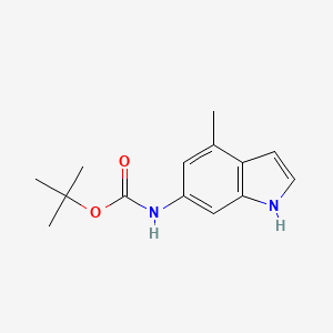 molecular formula C14H18N2O2 B1433394 (4-Methyl-1H-indol-6-yl)-carbamic acid tert-butyl ester CAS No. 1935992-97-4