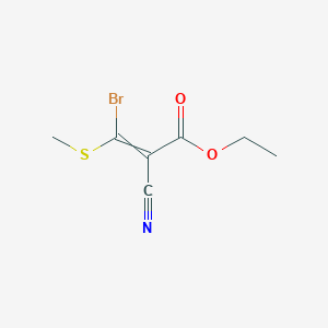 molecular formula C7H8BrNO2S B14334063 2-Propenoic acid, 3-bromo-2-cyano-3-(methylthio)-, ethyl ester CAS No. 99874-54-1
