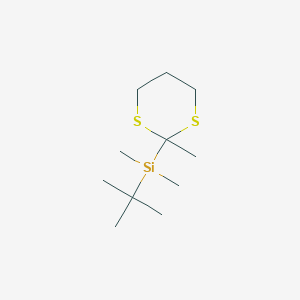 molecular formula C11H24S2Si B14334201 tert-Butyl(dimethyl)(2-methyl-1,3-dithian-2-yl)silane CAS No. 104210-90-4
