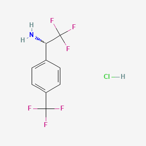molecular formula C9H8ClF6N B1433422 (S)-2,2,2-Trifluoro-1-(4-trifluoromethyl-phenyl)-ethylamine hydrochloride CAS No. 336105-44-3
