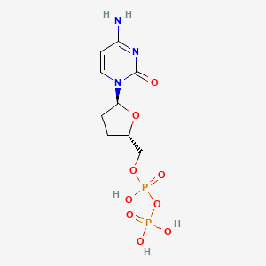 molecular formula C9H15N3O9P2 B14334301 2',3'-Dideoxycytidine diphosphate CAS No. 104086-75-1