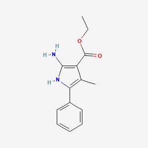 molecular formula C14H16N2O2 B14334386 Ethyl 2-amino-4-methyl-5-phenyl-1H-pyrrole-3-carboxylate CAS No. 111222-43-6